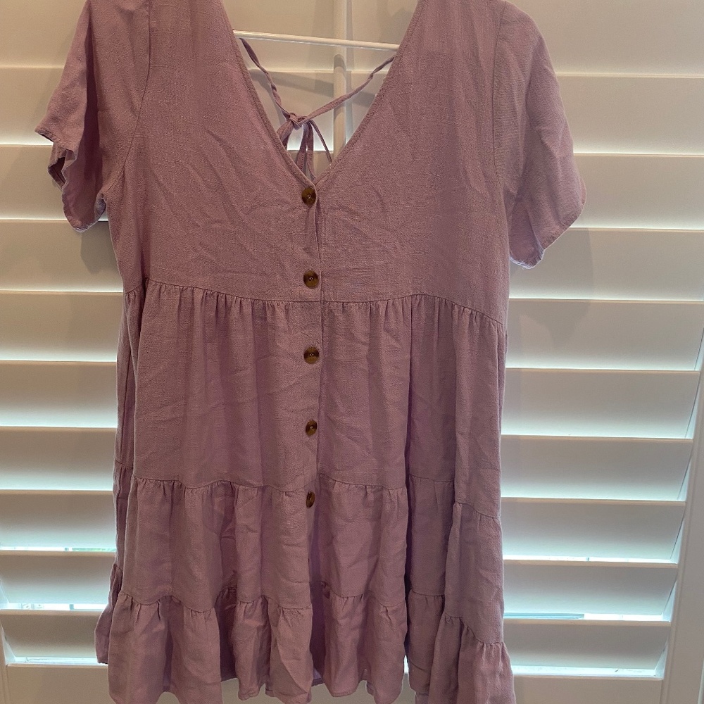 Endless Blu Purple Button Up Dress